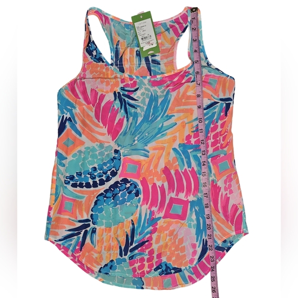 Lilly Pulitzer Alyssa Silk Pineapple Cami Tank Top NWT Multicolor Sz XS - Picture 9 of 11